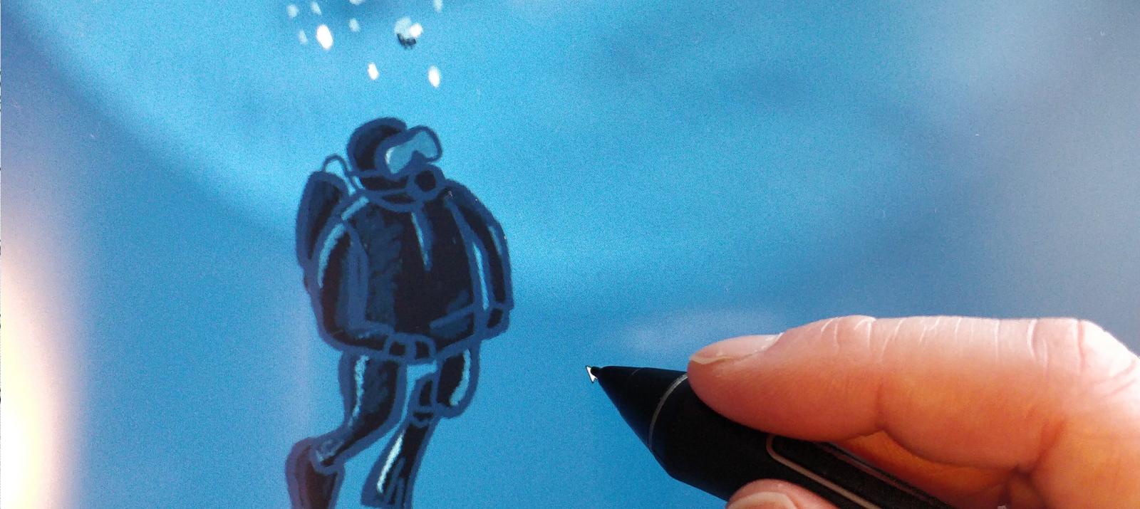 Scuba diver art