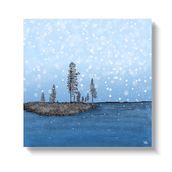 'Snowflakes' by Aurealis Creatief — the first snowflakes are falling over an island in Finnish Lapland