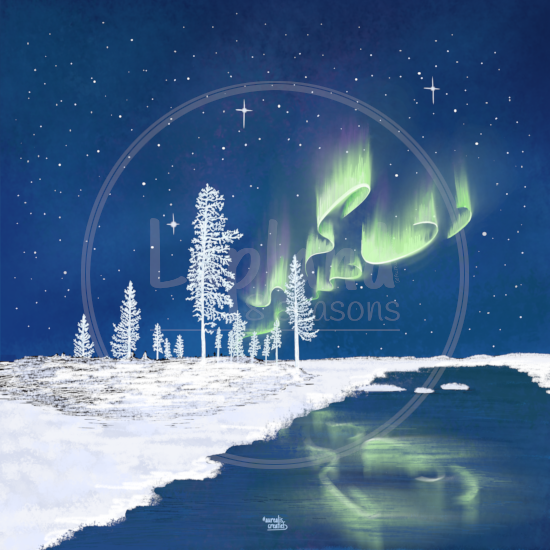 Sub-Zero Winter by Aurealis Creatief — aurora over frost-covered Lapland landscape at -30°C